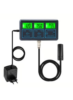 Tuya WiFi 7in1 Water Quality Tester Multi-Parameter Water Analyzer Digital Display PH/ORP/EC/PPM/CF/Humidity/Temperature Monitoring Meter for Drinking Water Aquarium Aquaculture Swimming Pool