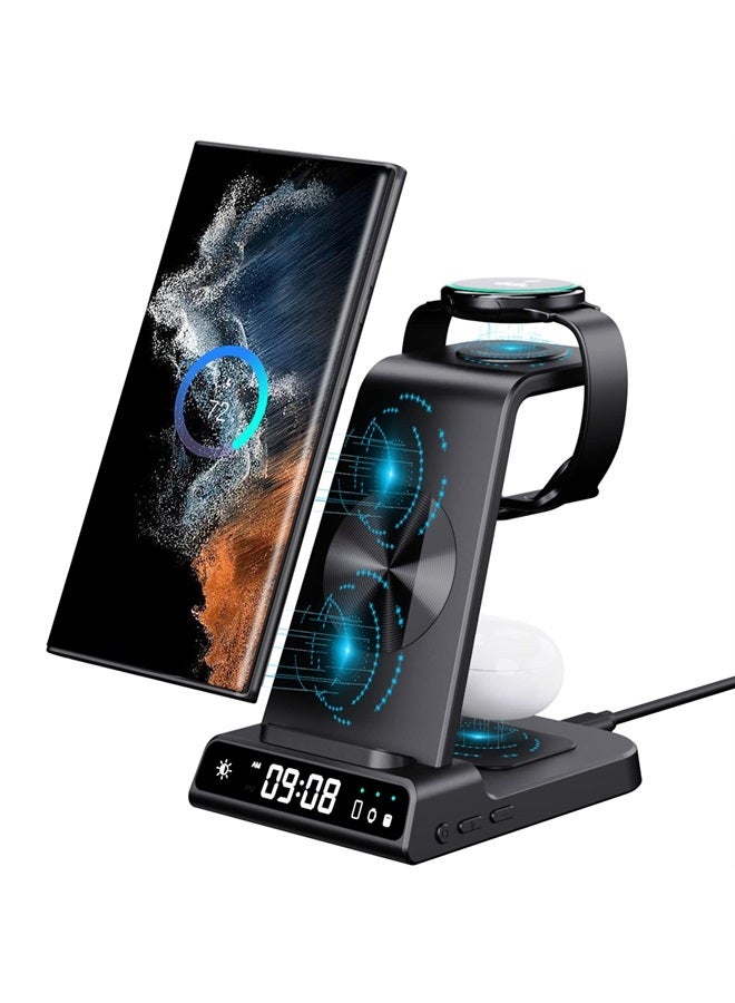NeotrixQI Wireless Charger for Samsung Charging Station, 3 in 1 Android Phone Trio Multiple Devices Charger for Samsung S23 Ultra/Galaxy S22 Ultra/S21/Z Flip 5/Fold 5/Buds, Charger for Galaxy Watch 6/5 Pro/4/3 - Image 1