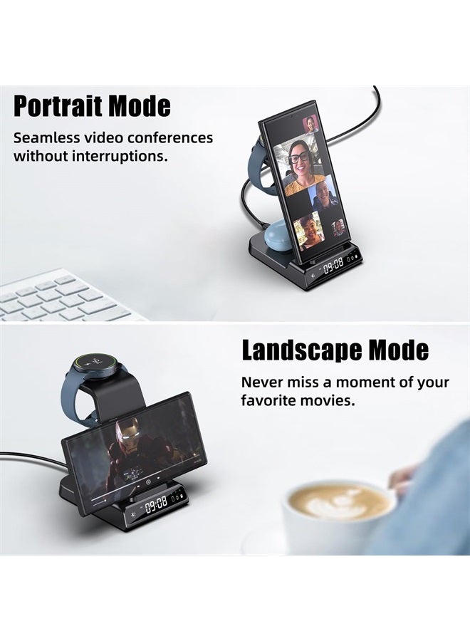 NeotrixQI Wireless Charger for Samsung Charging Station, 3 in 1 Android Phone Trio Multiple Devices Charger for Samsung S23 Ultra/Galaxy S22 Ultra/S21/Z Flip 5/Fold 5/Buds, Charger for Galaxy Watch 6/5 Pro/4/3 - Image 4