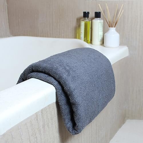 HEELIUM Bamboo Bath Towel | Lightweight & Quick Drying | Ultra Absorbent Towel | 140 x 70 cm - 400 GSM | Pack of 1 - Grey - Image 5