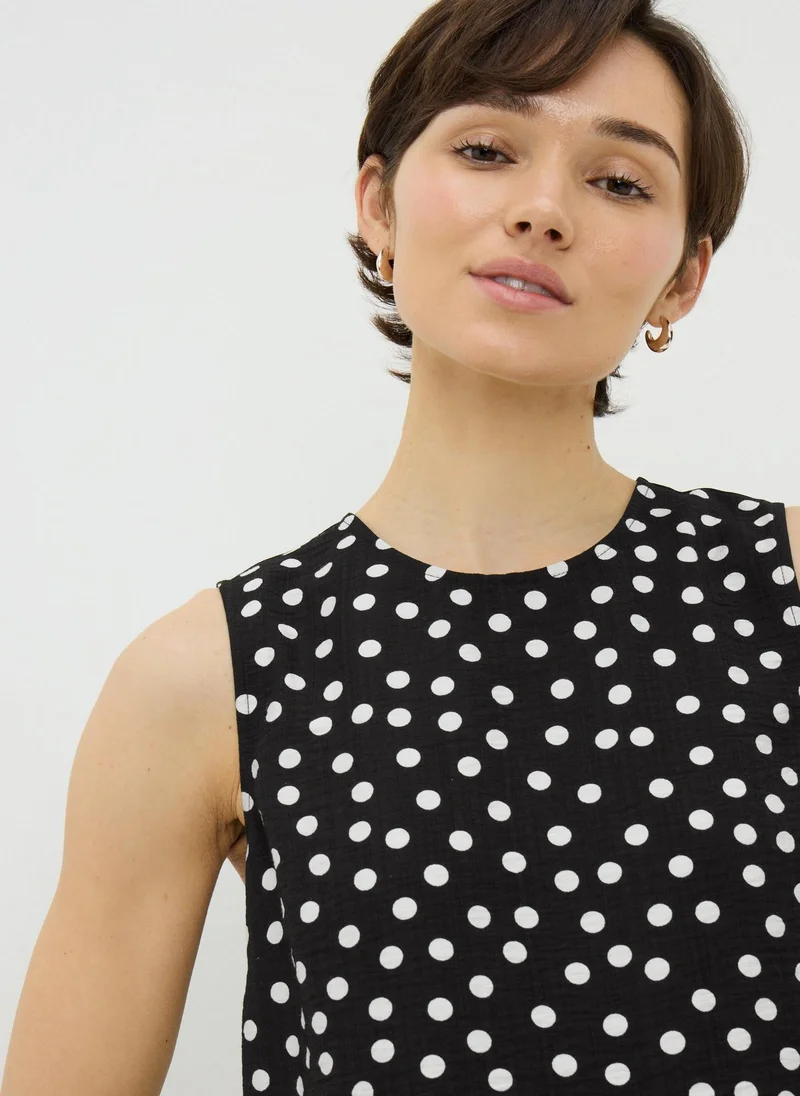 ماتلان Black Polka Dot Vest Top