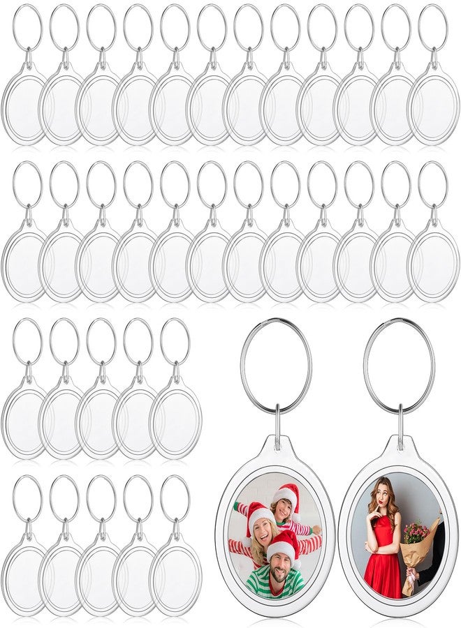 MTLEE 150 Pcs Round Photo Insert Keychain Clear Acrylic Picture Keychains Picture Frame Blank Photo Insert Keyring - Image 1