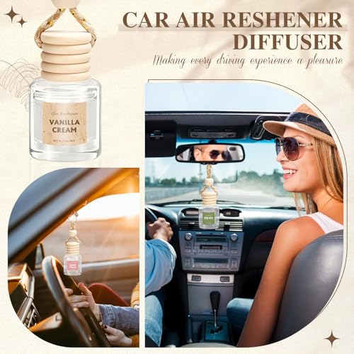 AROIC Car Air Freshener for Women, 6 Pack Air Freshener Diffuser, Hanging Air Fragrance Essential Oil Diffuser, Car Scents Accessories Cute Car Interior Decor Unisex (Light Fragrance) - Image 4