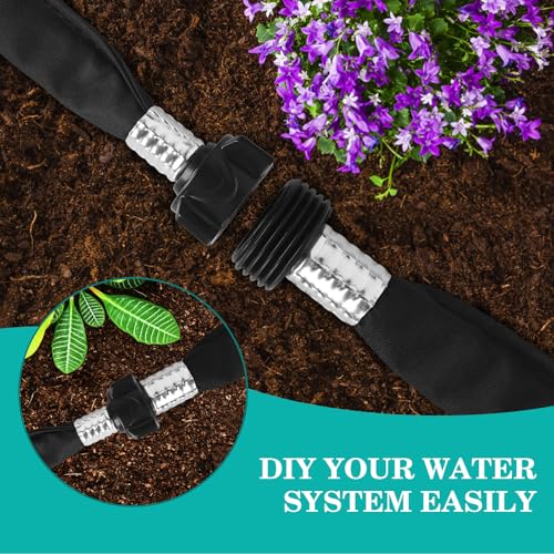 AIODE Flat Soaker Hose 15FT for Garden Beds Drip Hose Heavy Duty Save 80% Water for Vegetable Tree (15FT) - Image 4