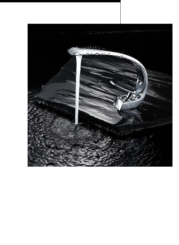 Basin mixer 1003 Resp with a high curved vault, 19.5 cm high and 20 cm long, with a handle to control water, color chrome, an imported product from Resp