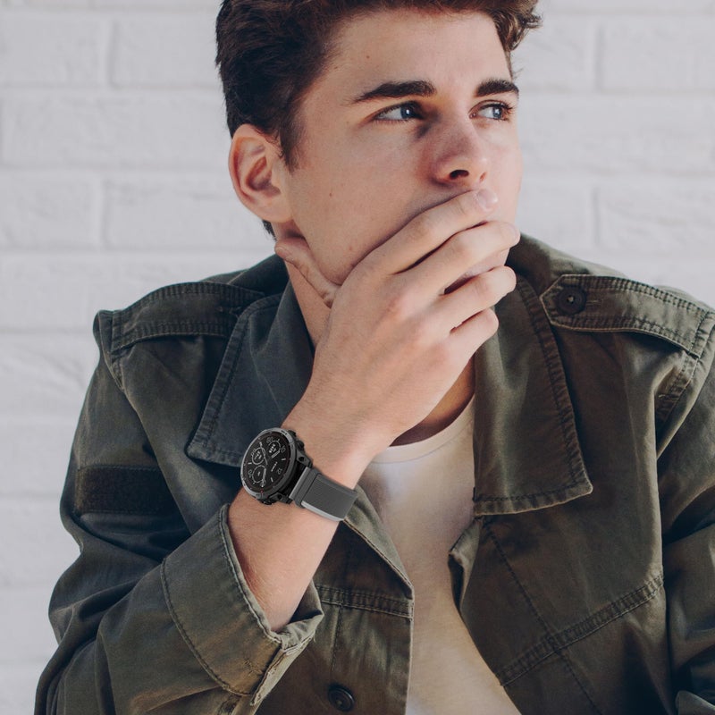 ANCOOL for Garmin Fenix 7/Fenix 6/Fenix 5 Band 22mm Quickfit Nylon Watch Bands Replacement for Fenix 7 Pro/Fenix 6 Pro/Fenix 5 Plus/Forerunner 935/945/955/Instinct 2(Black/Grey) - Image 5