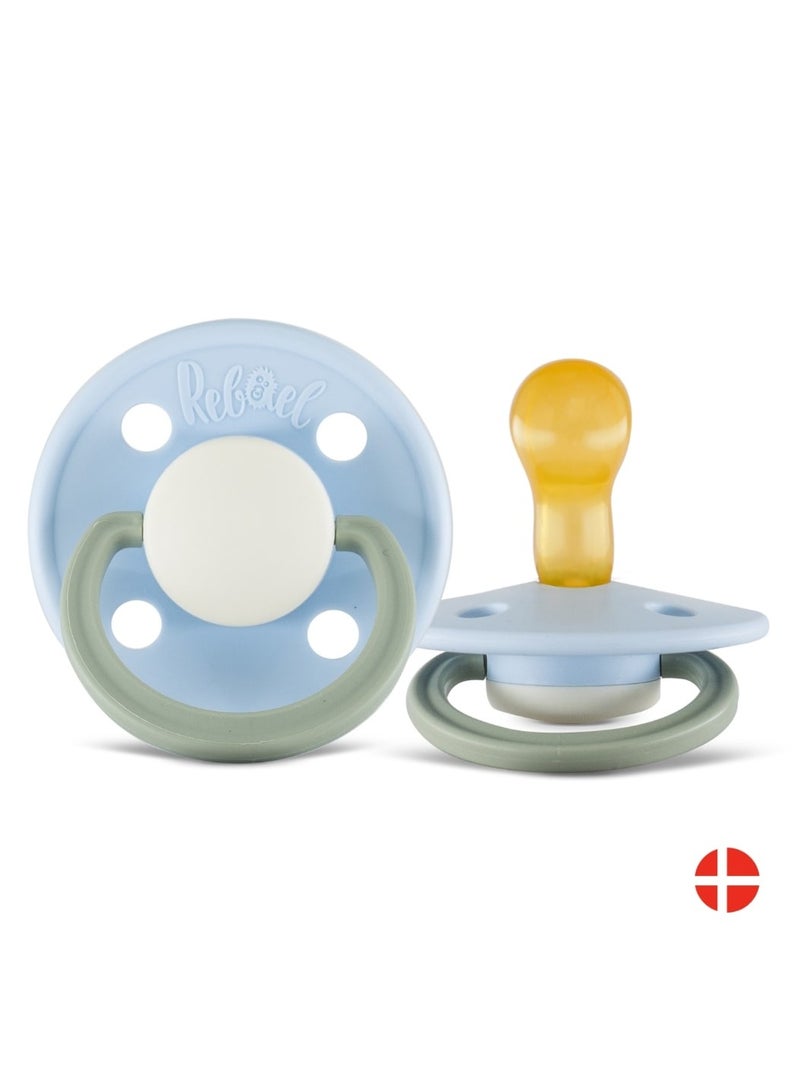 Rebael Fashion Natural Rubber Round Pacifier Size 1 - Baby 0-6M (1-pack) - Cold Pearly Dolphin - Image 1