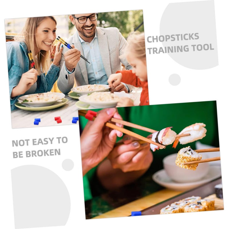 Reusable Chopstick Training Helpers 12pcs Multi Color PE Material Non Skid Easy Use for Beginners - Image 4
