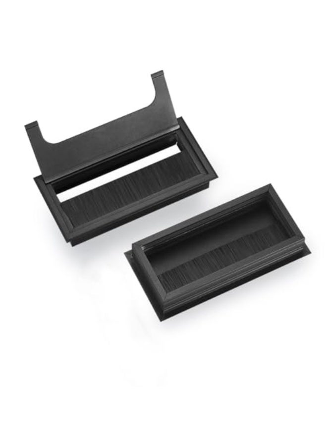 2 قطعة غطاء كابل، 80 × 160 مم غطاء فتحة سلك ألمنيوم، منظم غطاء كابل، غطاء فتحة سلك للألمنيوم لإدارة أسلاك مكتب الكمبيوتر - Image 4