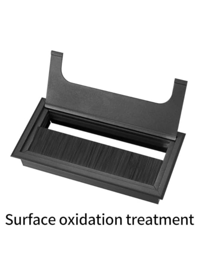 2 قطعة غطاء كابل، 80 × 160 مم غطاء فتحة سلك ألمنيوم، منظم غطاء كابل، غطاء فتحة سلك للألمنيوم لإدارة أسلاك مكتب الكمبيوتر - Image 3