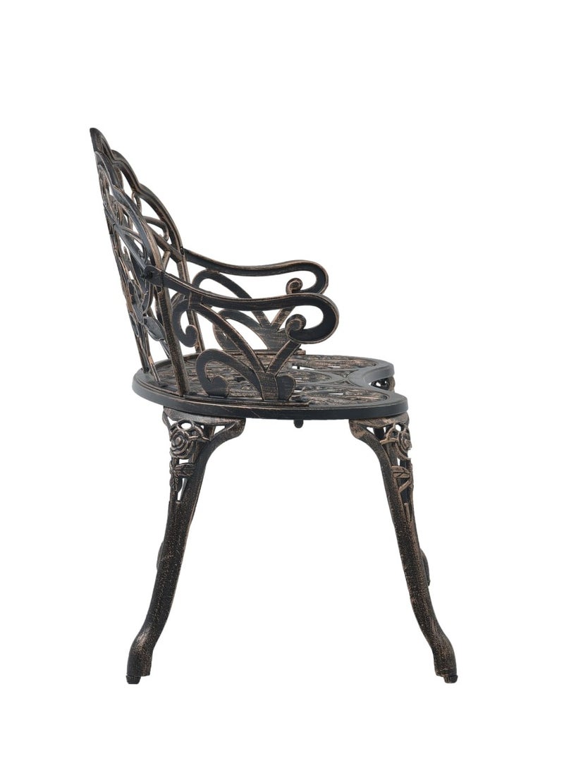 vidaxl Modern Stylish Bistro Bench 100cm Bronze Cast Aluminium  - Image 4