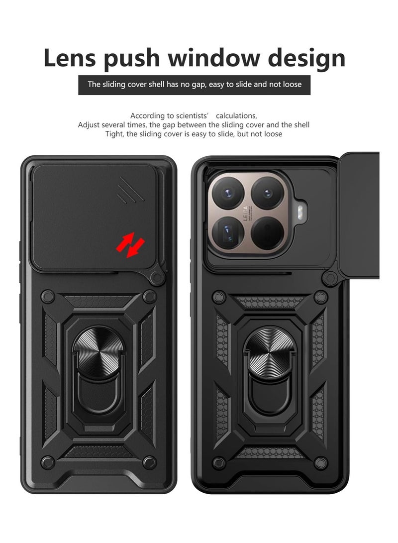 Compatible with Xiaomi 15T Pro 5G cases, featuring a sliding camera cover Heavy-duty military-grade shockproof magnetic ring mount - Image 2