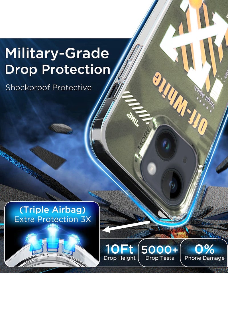 Wtech More Series Colorful Design Protective Case Cover For Apple iPhone 15 2023 Off White/Olive - Image 2