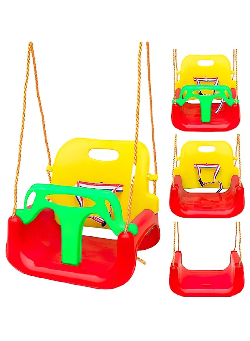 فنز  مجموعة أرجوحة الأطفال 3 في 1 من Funz مع إطار أرجوحة أطفال داخلية وخارجية مع حامل معدني قابل للطي للأطفال في الفناء الخلفي، سهلة التجميع والتخزين، أحمر - Image 5