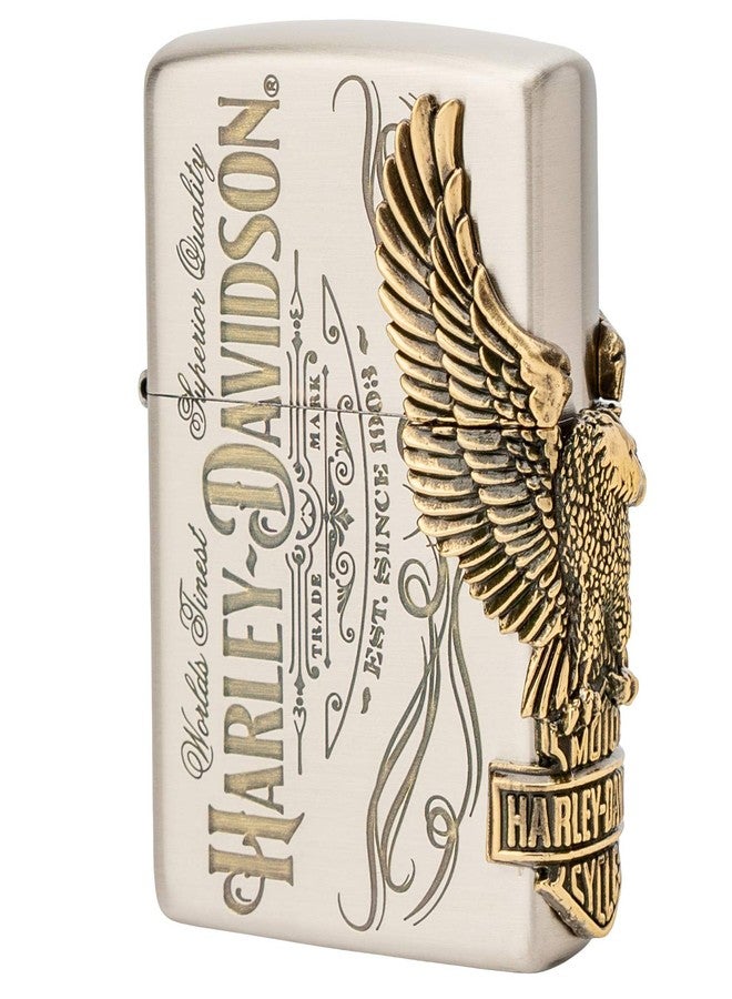 Zippo HDP-75 Lighter, Silver, Harley-Davidson Japan Limited Model, 3-Sided Processing - Image 1
