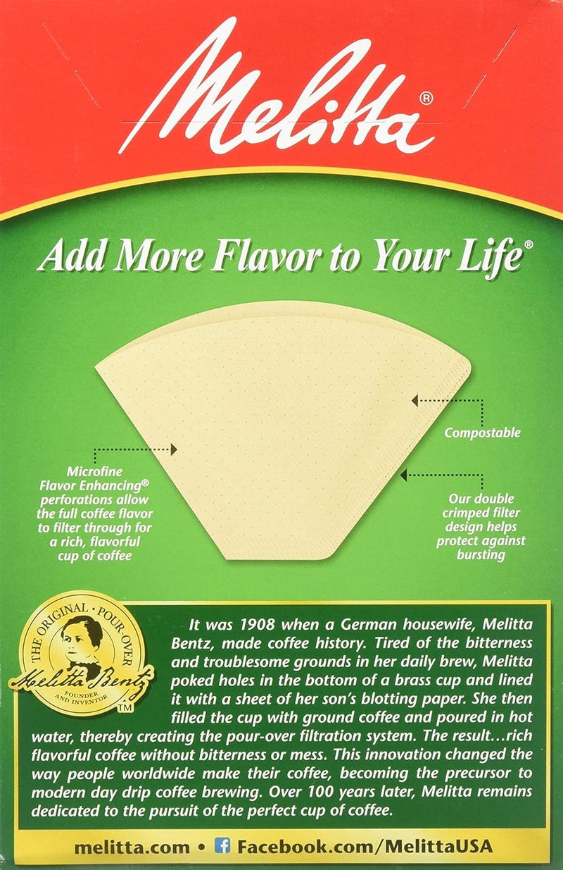 Melitta مرشحات قهوة ميلتا مخروطية طبيعية بنية 4 عبوة 300 عدداً من 3 - Image 2