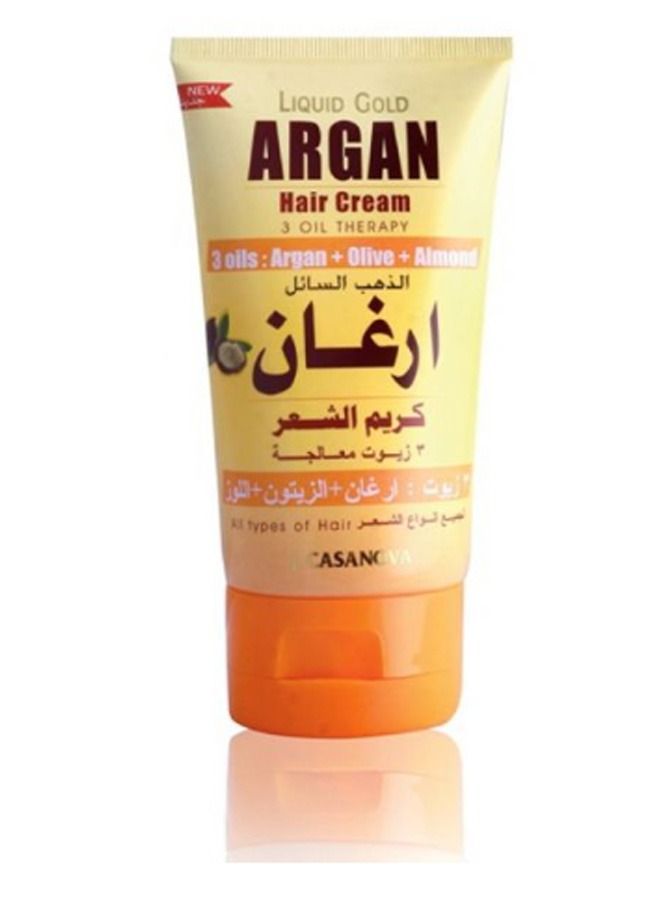 3 Oil Hair Cream Therapy ARGAN Liquid gold with 3 oils -  argan, olive and almond  150ml