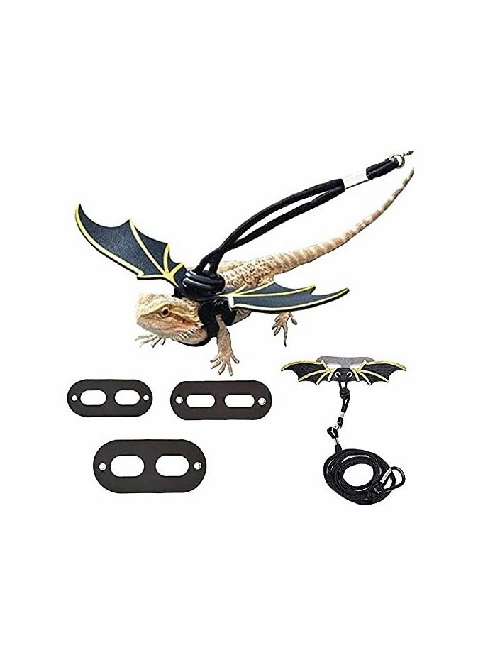Generic Dragon wing Leash and Harness, Adjustable Lizard Leash, Bearded Dragon Harness Cool Leather Wings  - Image 1