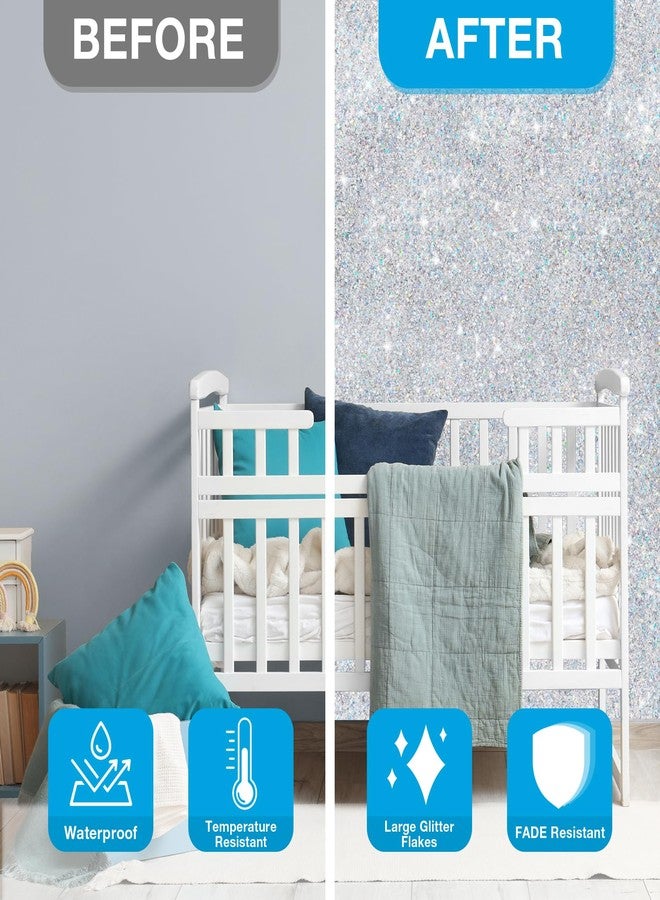 TORC Iridescent Silver Glitter Paint Additive - Multi-Size Glitter Powder for Acrylic Paint, Walls, Wood Furniture & Crafts (200g/7oz) - Interior/Exterior Use on All Finishes - Image 2