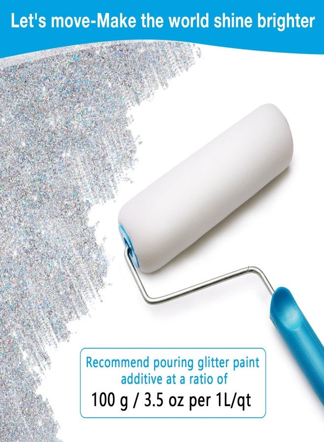 TORC Iridescent Silver Glitter Paint Additive - Multi-Size Glitter Powder for Acrylic Paint, Walls, Wood Furniture & Crafts (200g/7oz) - Interior/Exterior Use on All Finishes - Image 5