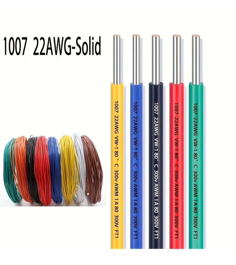 22 Awg Solid Wire Electrical Cable 1007 Tinned Copper Hookup Wire Breadboard Wire 32.8ft 10m Orange DIY - Image 1