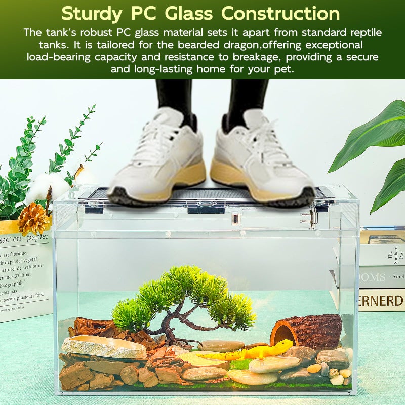 BINANO 12.5''Ã—6''Ã—7'' Reptile Tank Kit with Heat Lamp, Spray Bottle, Shovel, Tweezers, Food Bowl, Hideout -Perfect for Geckos, Snakes, Lizards, Turtles, Jumping Spider,Milk Frog,Hermit Crabs - Image 5