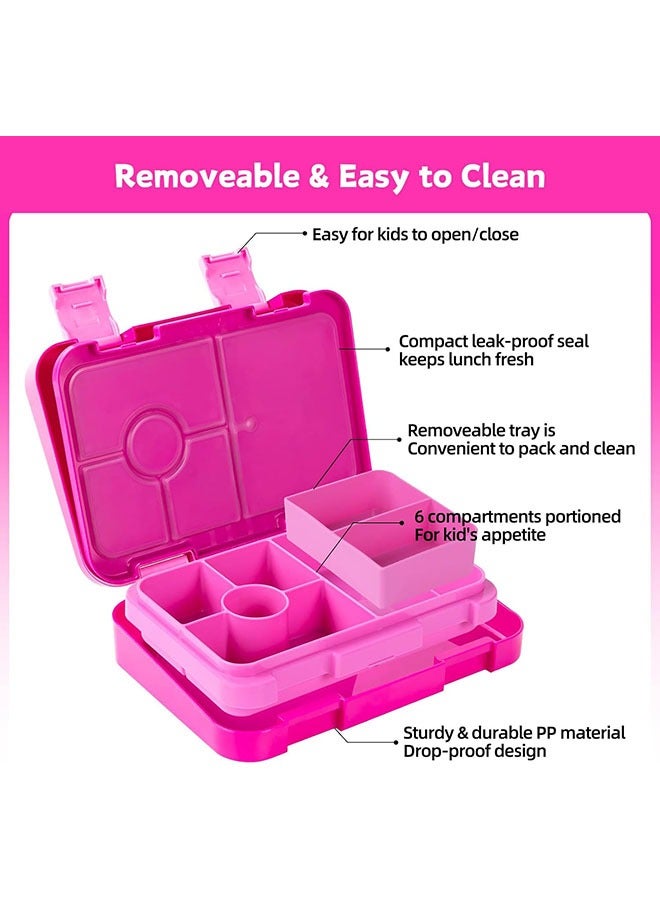 YelaJoy Bento Lunch Box for Kids & Toddlers, Leak-Proof Lunchbox with 5/6 Compartments - Back to School, Snack Containers for On-the-Go Meal, Made with Safe BPA-Free Material - Image 4