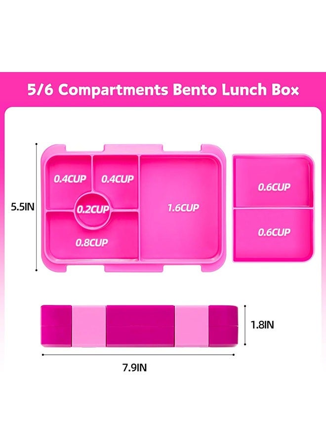 YelaJoy Bento Lunch Box for Kids & Toddlers, Leak-Proof Lunchbox with 5/6 Compartments - Back to School, Snack Containers for On-the-Go Meal, Made with Safe BPA-Free Material - Image 2