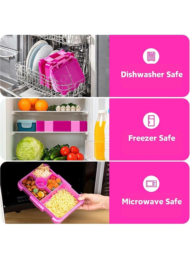 YelaJoy Bento Lunch Box for Kids & Toddlers, Leak-Proof Lunchbox with 5/6 Compartments - Back to School, Snack Containers for On-the-Go Meal, Made with Safe BPA-Free Material - Image 5