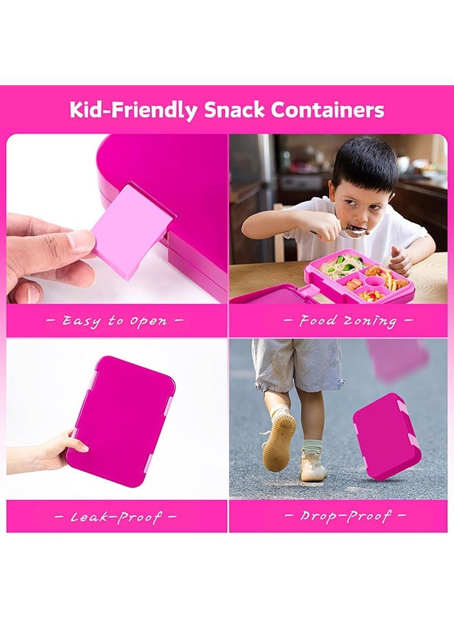 YelaJoy Bento Lunch Box for Kids & Toddlers, Leak-Proof Lunchbox with 5/6 Compartments - Back to School, Snack Containers for On-the-Go Meal, Made with Safe BPA-Free Material - Image 3