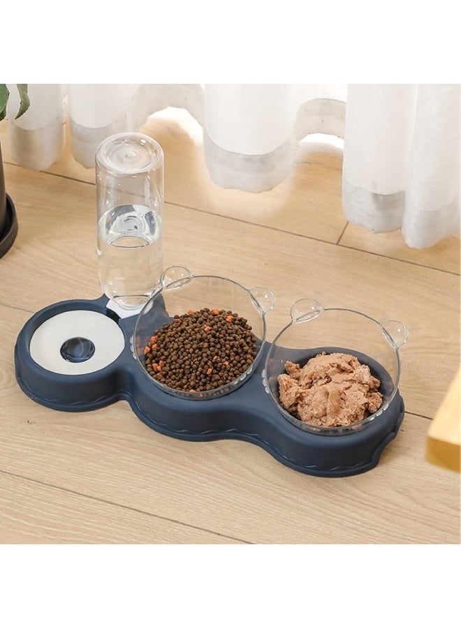 MAMATOONS 3-in-1 Cat Bowls Pet Feeder With Automatic Water Dispenser Food and Water Bowls for Cats and Small Dogs