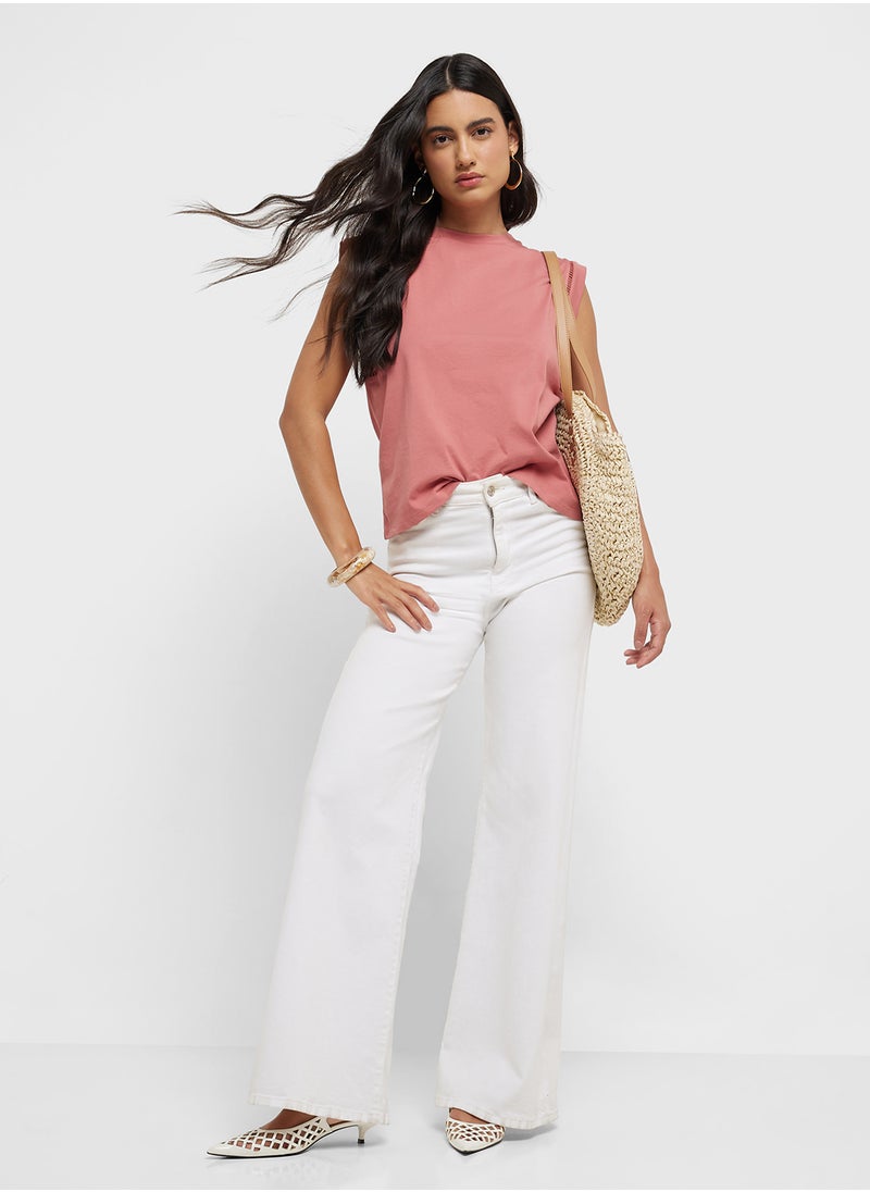 MANGO Cotton T-Shirt With Openwork Trim  - Image 4