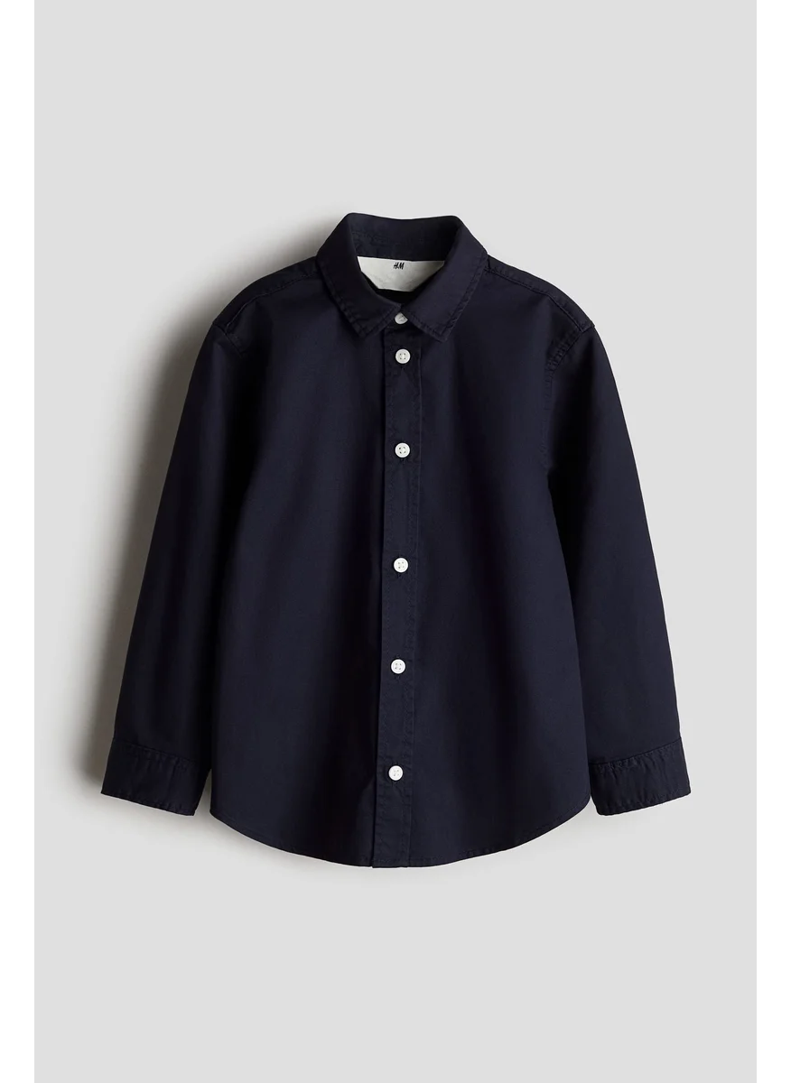 اتش اند ام Long-Sleeved Cotton Shirt