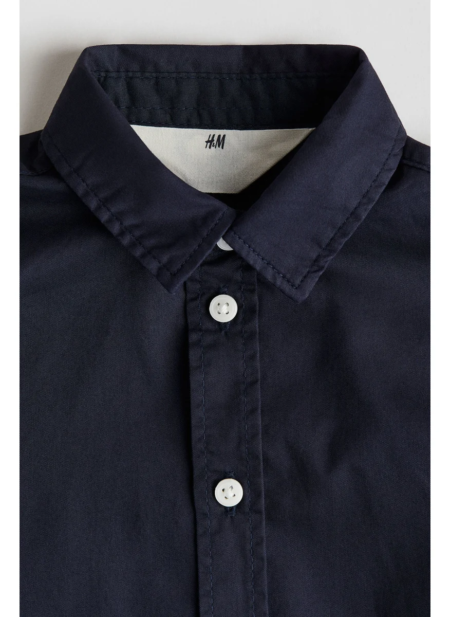 اتش اند ام Long-Sleeved Cotton Shirt