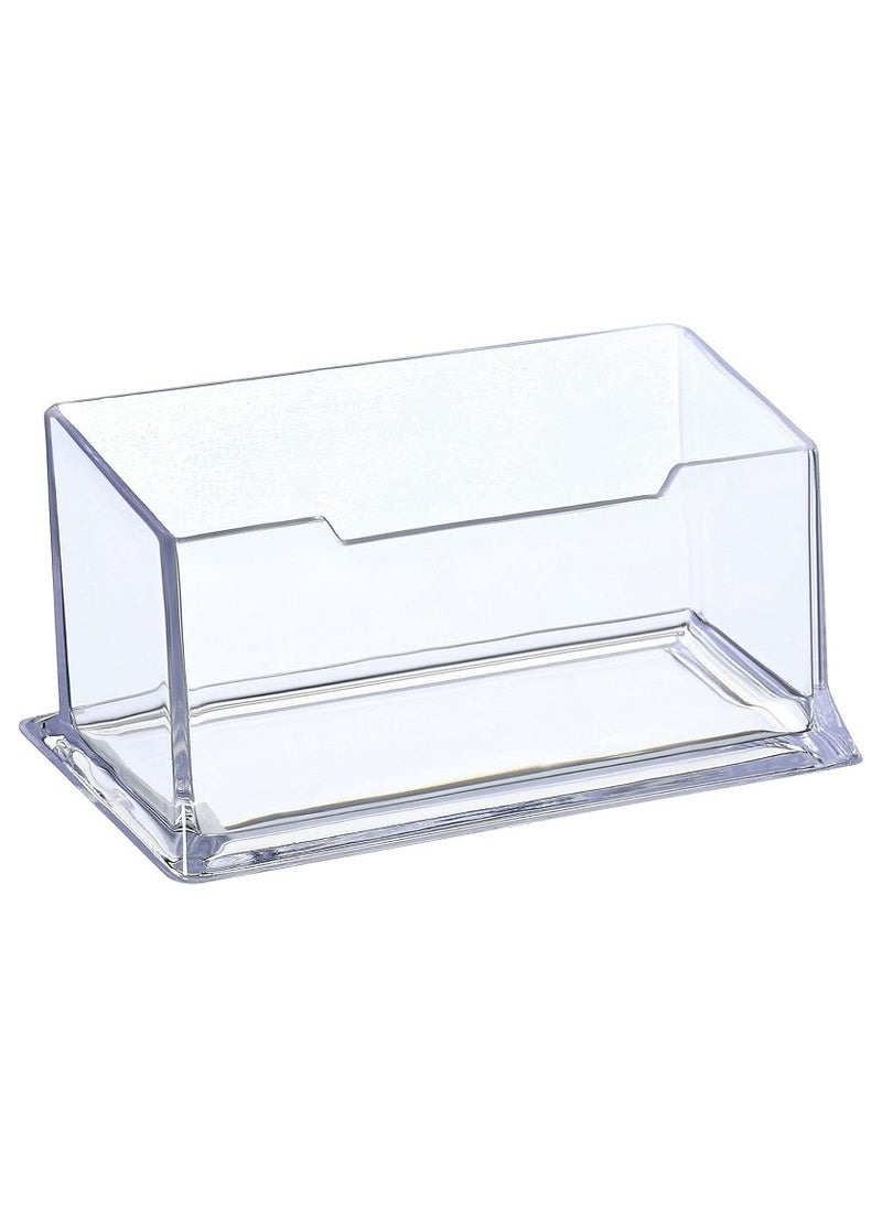 Generic Business Card Holder - 105 x 45 x 40 mm, Desktop Name Card Display Holder - Acrylic, 1 Desktop Slot, Clear  - Image 1