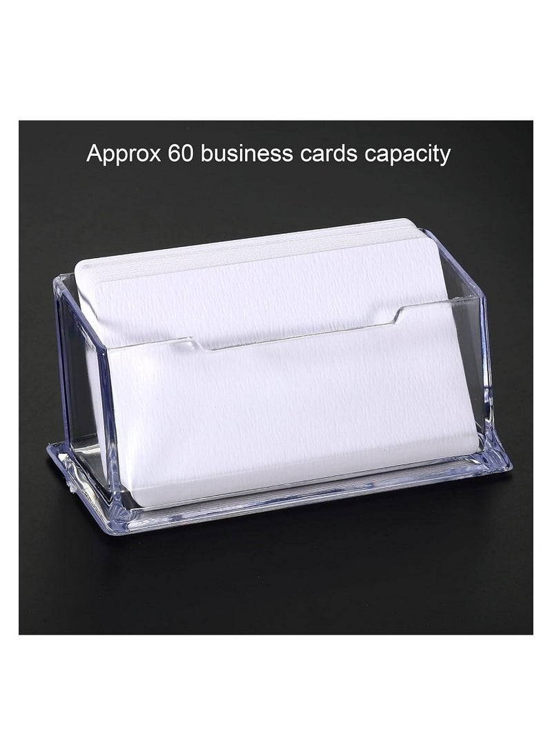 Generic Business Card Holder - 105 x 45 x 40 mm, Desktop Name Card Display Holder - Acrylic, 1 Desktop Slot, Clear  - Image 3