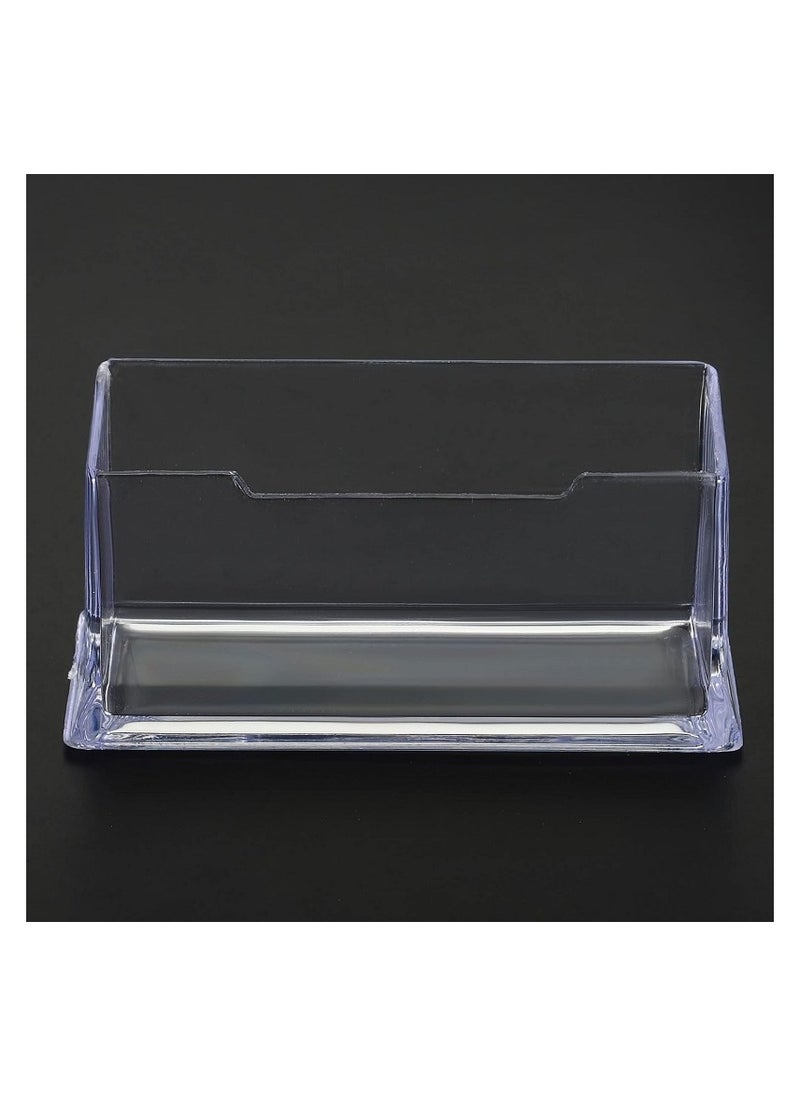 Generic Business Card Holder - 105 x 45 x 40 mm, Desktop Name Card Display Holder - Acrylic, 1 Desktop Slot, Clear  - Image 4