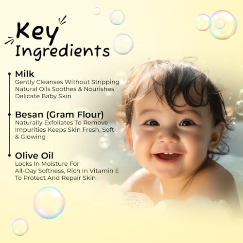 Sunny Herbals Baby Soap | Made with Milk, Besan, Glycerine & Olive Oil | Gently Cleanses | Deeply Moisturizes | Softens Baby Skin | Mild & Safe Formula | Best for Delicate Baby Skin, 75 gm (Pack of 6) - Image 3