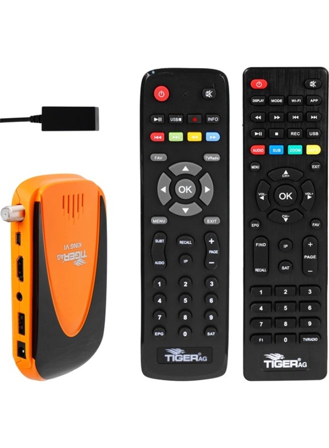 تايجر رسيفر تايجر AG King VI HD مع واي فاي مدمج ودعم LAN وUSB، HEVC H.265، IPTV، YouTube، PVR، HDMI، ويدعم حتى 8000 قناة - Image 4
