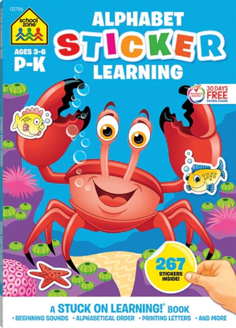 School Zone Sticker Workbook-Alphabet Fun Grades P-K - Image 5