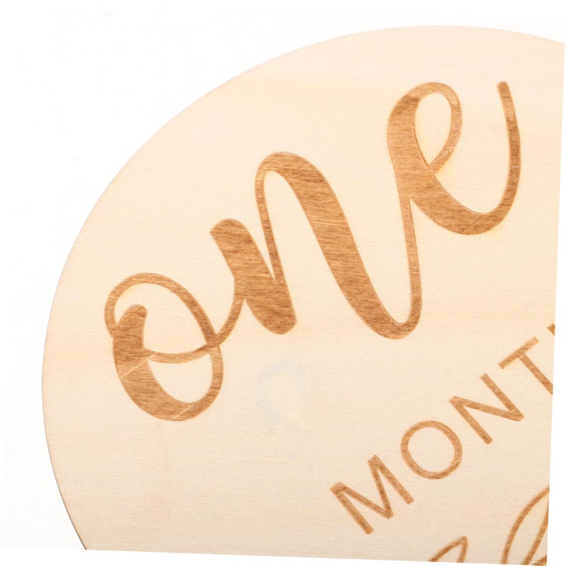 Wooden Baby Milestone Cards Set Of 12 For Newborn Photography Monthly Photo Props - Image 4