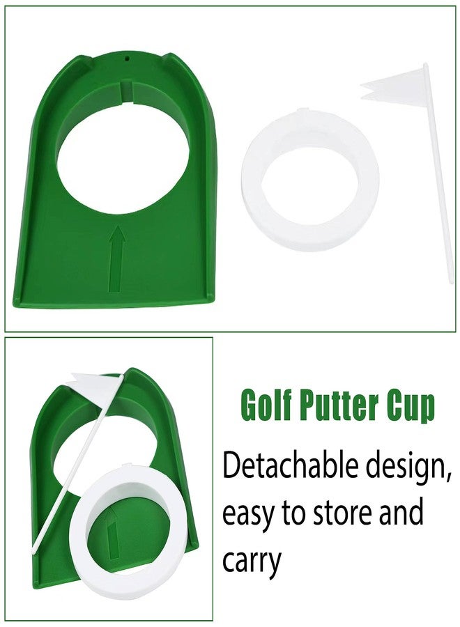 joaoxoko Golf Putting Green Indoor Set, 2 Pack Cup with Flag, Practice Training Aids for Indoor Outdoor, Hole Putter Regulation Cup for Office (White Flag) - Image 3