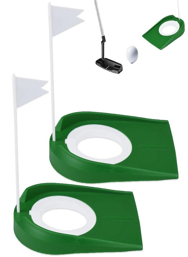 joaoxoko Golf Putting Green Indoor Set, 2 Pack Cup with Flag, Practice Training Aids for Indoor Outdoor, Hole Putter Regulation Cup for Office (White Flag) - Image 1