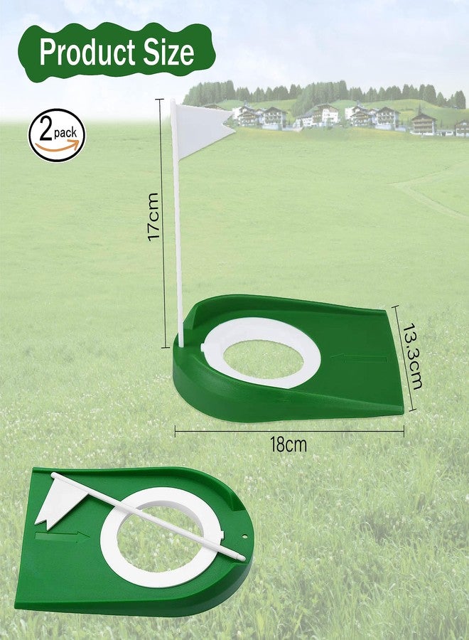joaoxoko Golf Putting Green Indoor Set, 2 Pack Cup with Flag, Practice Training Aids for Indoor Outdoor, Hole Putter Regulation Cup for Office (White Flag) - Image 2