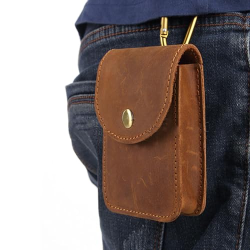 aolaso Genuine Leather Playing Card Case, Single Deck Playing Card Box，Leather Pouch Multipurpose with Belt Clip for Carrying Cards Small Tools Storage - Image 5