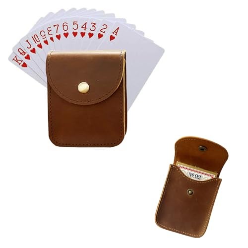 aolaso Genuine Leather Playing Card Case, Single Deck Playing Card Box，Leather Pouch Multipurpose with Belt Clip for Carrying Cards Small Tools Storage - Image 4