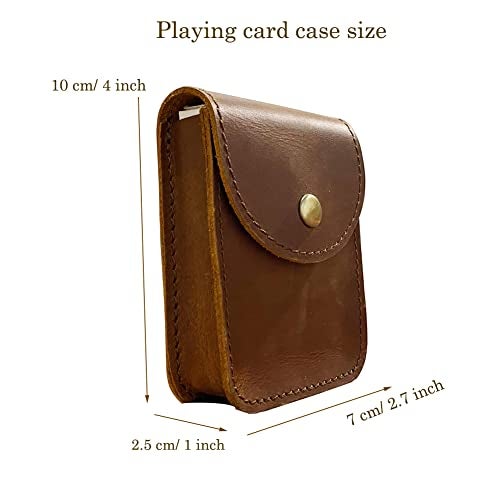 aolaso Genuine Leather Playing Card Case, Single Deck Playing Card Box，Leather Pouch Multipurpose with Belt Clip for Carrying Cards Small Tools Storage - Image 2