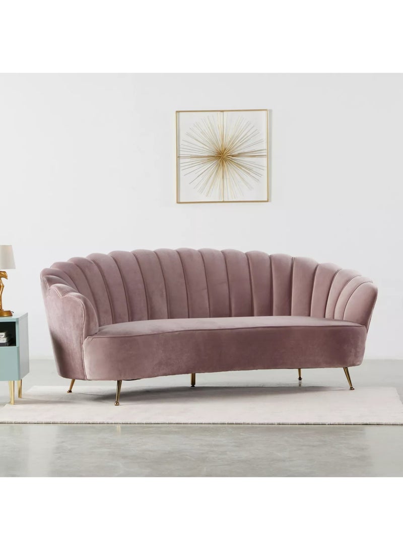 KARNAK 3-Seater Velvet Sofa A Perfect Blend of Comfort and Style - Light Pink - Image 1
