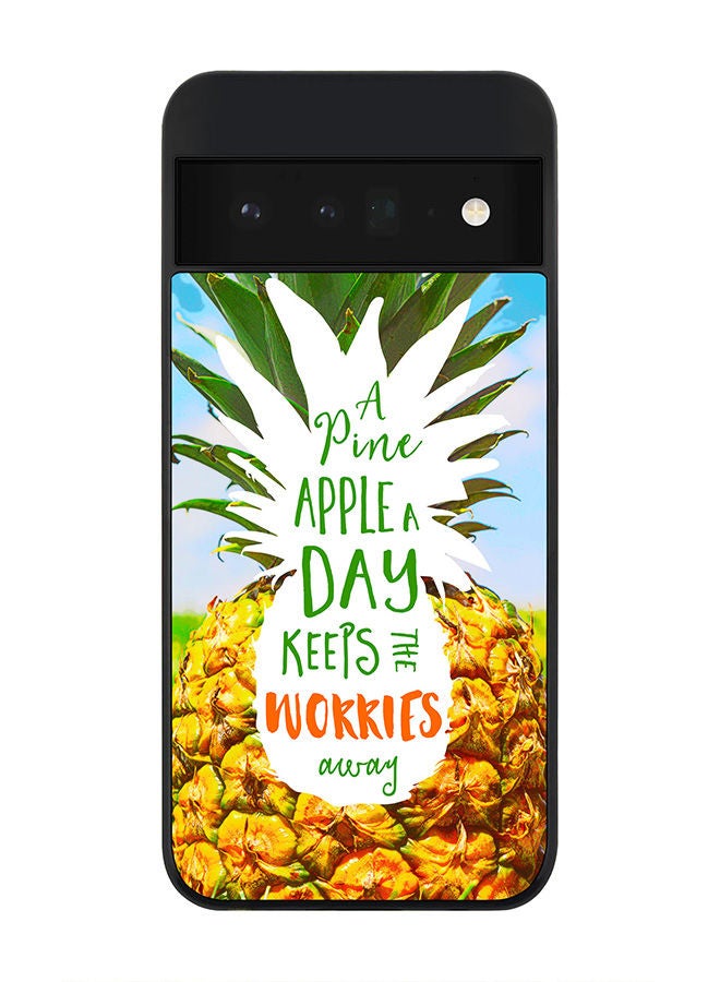 Stylizedd Rugged Black edge case for Google Pixel 6 Pro 5G Slim fit Soft Case Flexible Rubber Edges Anti Drop TPU Gel Thin Cover - Pineapple A Day - Image 1