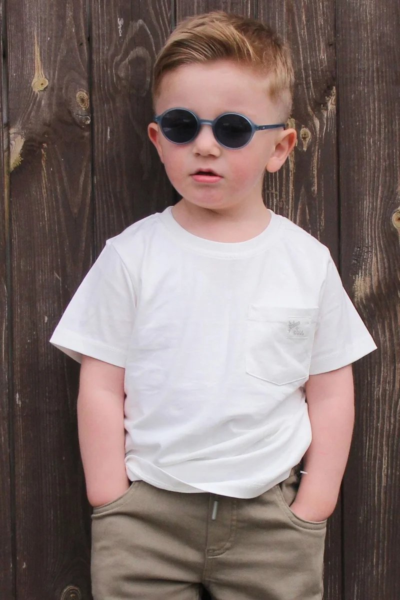 بريز Boy's T-Shirt with Cool Text and Crest Pocket, Age 1.5-5, White